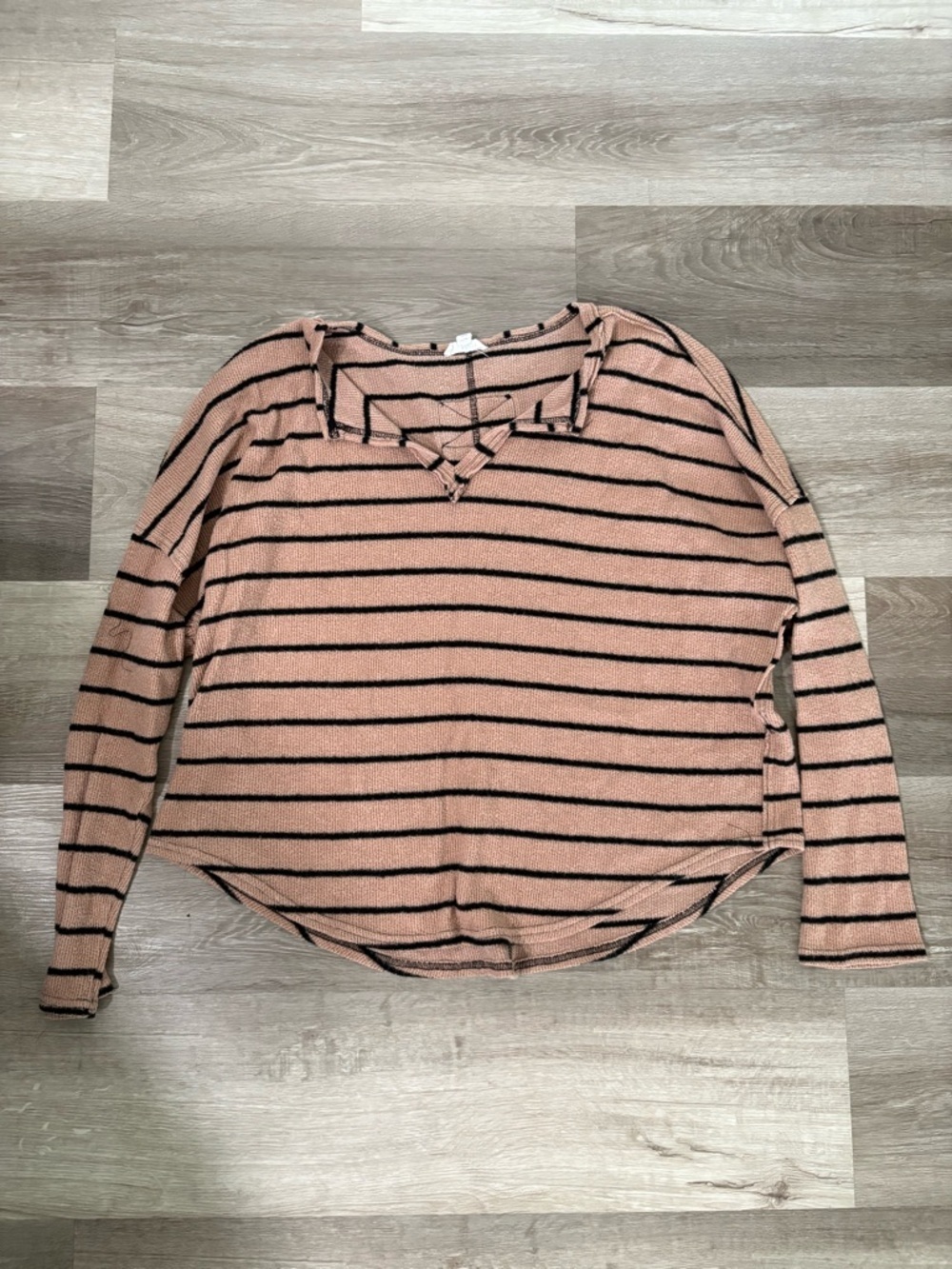 Blu Pepper Striped Long-Sleeve Knit Top. Size large